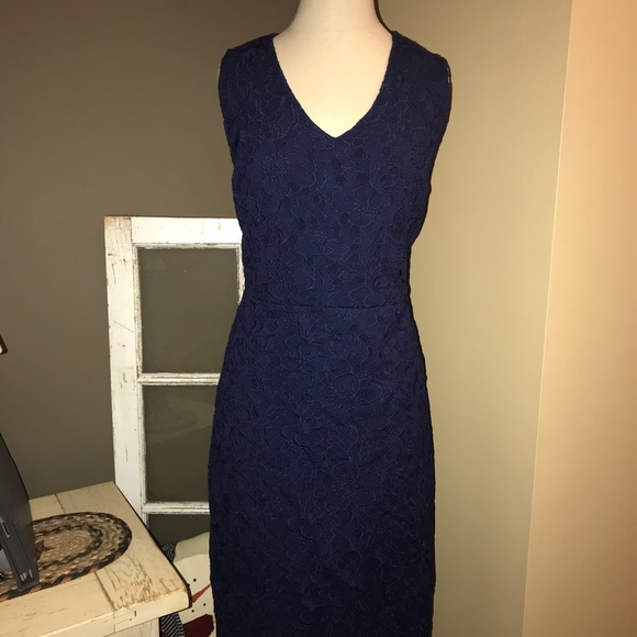 banana republic navy eyelet dress
